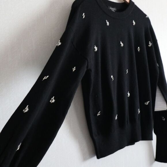 Nowt Halogen Rhinestone Jewel Studded Pullover Sweater - Picture 2 of 7